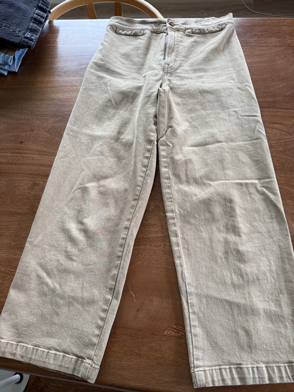 Madewell Emmet Wide Leg Crop Jeans in Light Tan